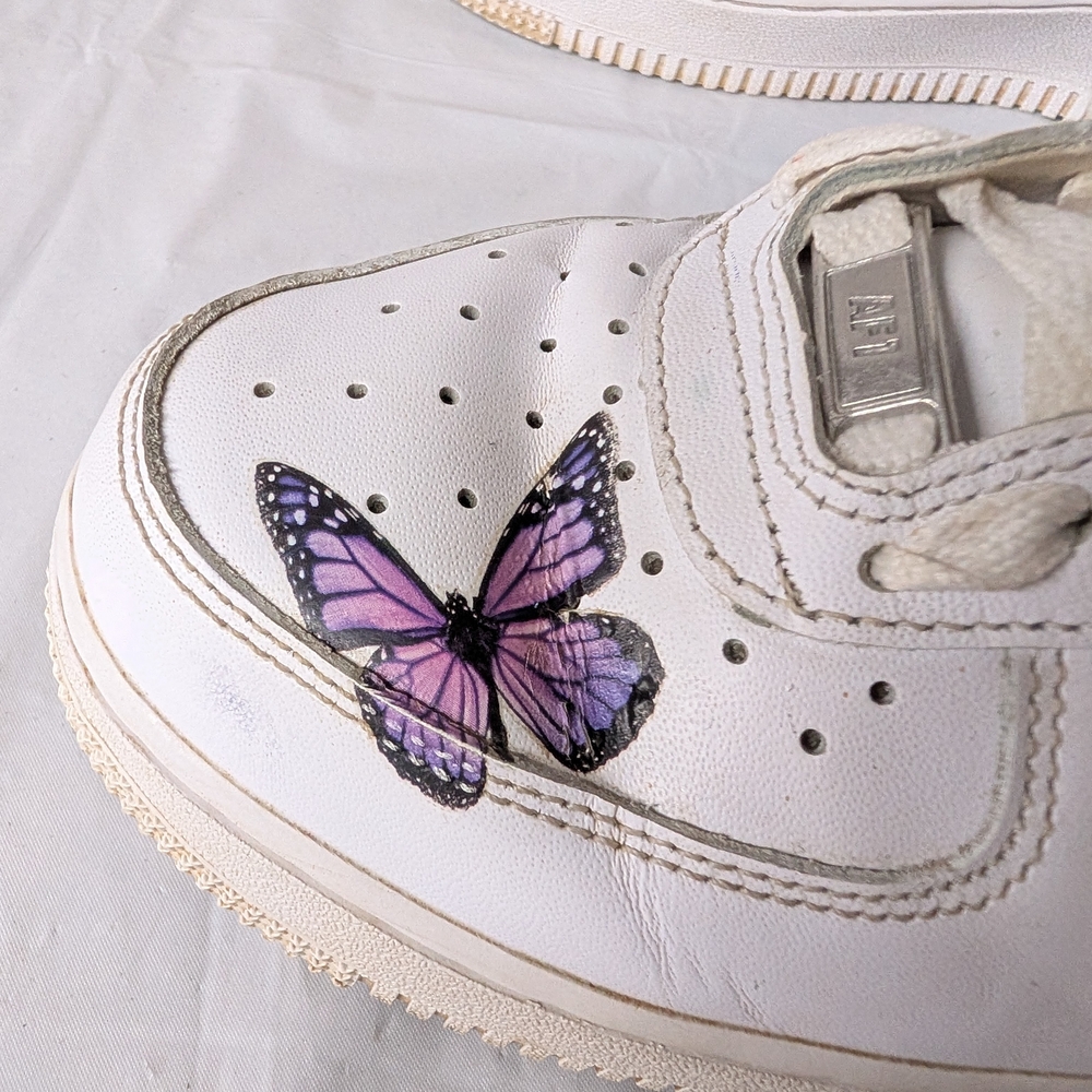 Nike Air Force 1 Low Custom Sneakers Women's Size 8 US Butterflies - Picture 6 of 10
